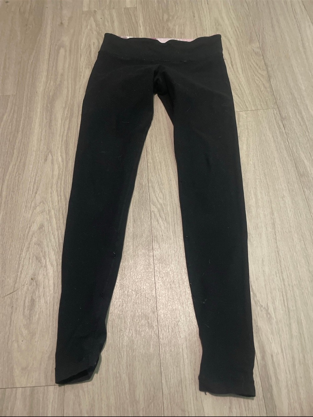 lululemon athletica Black Leggings with Pink Waistband